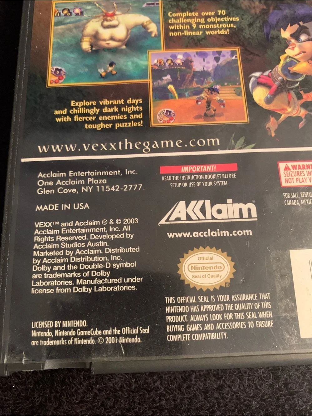 2003 Vexx Nintendo GameCube Game - Disc with Case